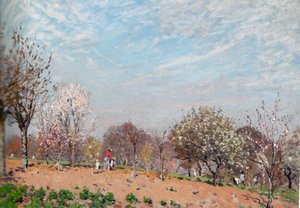 Meli in fiore a Louveciennes da Alfred Sisley