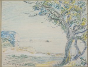 Alberi in riva al mare da Alfred Sisley