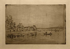 Bordi del Loing: Le sei barche ormeggiate da Alfred Sisley