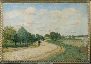 La strada per Mantes ... da Alfred Sisley