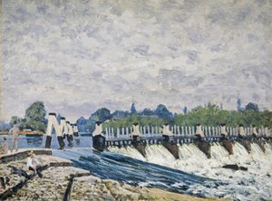 Molesey Weir, Hampton Court da Alfred Sisley