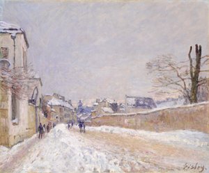 Rue Eugène Moussoir a Moret: inverno, 1891 da Alfred Sisley