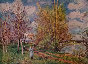 Primavera sulle rive del fiume da Alfred Sisley