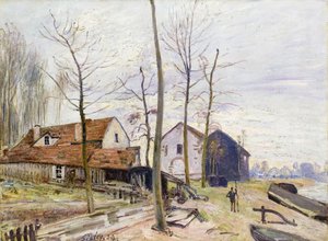 I Mulini di Moret, con Sole Nascente; Les Moulins de Moret, au Lever du Soleil, 1889 da Alfred Sisley