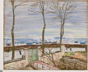 La Stazione Ferroviaria di Moret in Inverno da Alfred Sisley