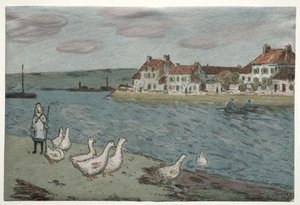 La Riva del Fiume o Le Oche da Alfred Sisley
