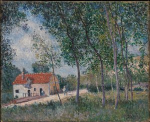 La strada da Moret a Saint-Mammès da Alfred Sisley