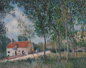 La Strada da Moret a Saint-Mammès da Alfred Sisley