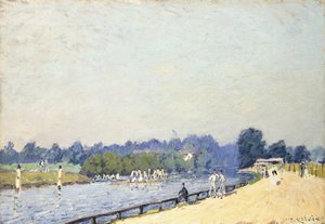 La strada per Hampton Court da Alfred Sisley