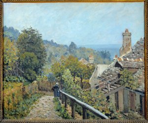 Veduta di Louveciennes, sentiero della costa media chiamata altezze da Marly da Alfred Sisley