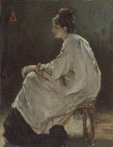 Ragazza seduta, 1843-1906 da Alfred Emile Stevens