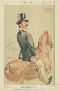 S.A.S. il Duca di Teck, il più popolare dei principi ha sposato la più popolare delle principesse, 14 maggio 1870, caricatura di Vanity Fair da Alfred Thompson
