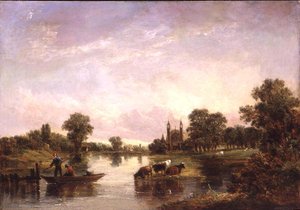 Veduta del Eton College dal Tamigi