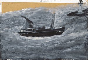 Peschereccio e molo da Alfred Wallis