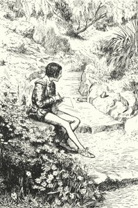 Il vasaio francese Bernard Palissy osserva le lucertole nel giardino da ragazzo da Alfred Wallis Mills