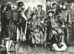 Sir Thomas More alla corte di Enrico VIII, resiste ai tentativi del re di fargli dire qualcosa per divertirlo