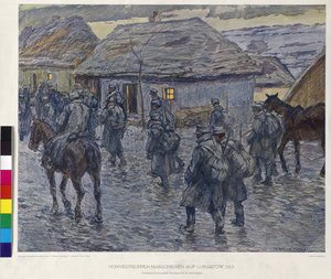 Le truppe Honved marciano su Lubartov 1915