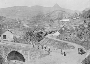 Veduta di Maskeliya con il Picco di Adamo, c1890