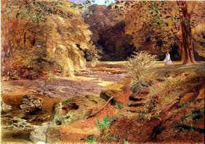 Signora vicino a un Ruscello Roccioso da Alfred William Hunt