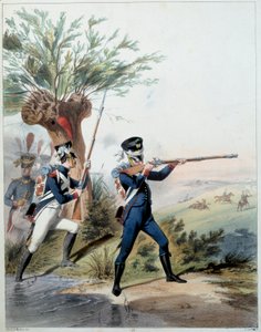 Armata napoleonica: Guardia Imperiale. Incisione di Alfred De Marbot (XIX secolo) 1809. Malmaison, Museo del Castello da Alfred de (after) Marbot
