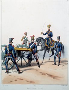 Esercito napoleonico: Artiglieria leggera. Incisione di Alfred De Marbot (XIX secolo) 1812. Malmaison, Museo del Castello da Alfred de (after) Marbot