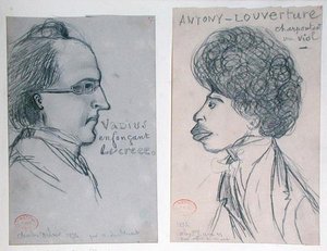 Ritratti di Charles Nodier (1780-1844) o Gustave Planche (1808-57) e Alexandre Dumas Père (1802-70)