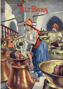Ali Baba (e i quaranta ladroni). Racconto popolare delle Mille e una notte. Illustrazione di Vaccari e Carrey nella collezione Les beaux tales Nos loisirs ca. 1910. Collezione privata da Alfredo and Carrey Vaccari
