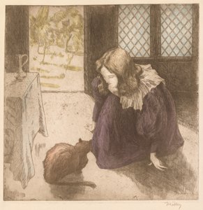 Interno, Bambina con Gatto
