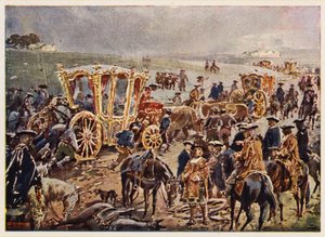 Re Giovanni V del Portogallo in viaggio verso il confine spagnolo