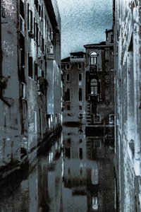 Mattina tranquilla, Venezia, 2019 (fotografia ridipinta a mano)