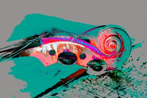 Biglietto, dalla serie Woodbridge Violins, 2017 (fotografia ridipinta a mano)