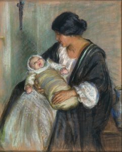 Madre e bambino che piange da Alice Pike Barney