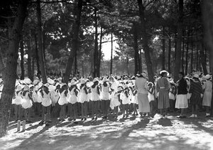 Villa Rosa Maltoni Mussolini: studentesse riunite nella pineta