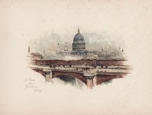 Londra familiare: St Pauls e Blackfriars Bridge da Allan F. Barraud