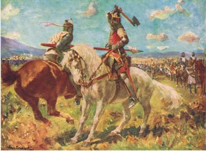 Il combattimento tra Re Roberto I di Scozia e Sir Henry de Bohun a Bannockburn da Allan Stewart