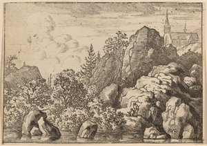 Chiesa su una collina, probabilmente c. 1645-1656 da Allart van Everdingen