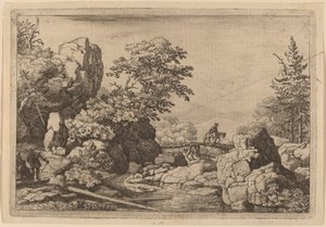 Cavaliere su un ponte da Allart van Everdingen