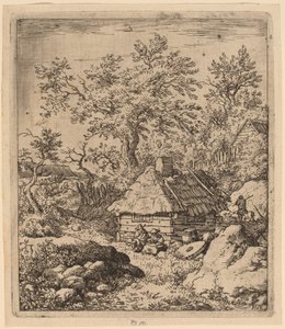 Paesaggio con macina vicino a una botte da Allart van Everdingen