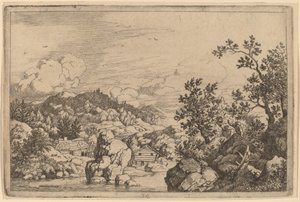 Grande Roccia che Sporge da un Fiume da Allart van Everdingen