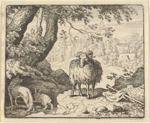Renard convince il coniglio a entrare nella sua tana e lo uccide, 1650-75 da Allart van Everdingen