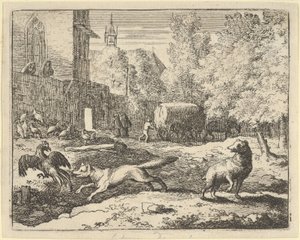 Renard Vuole Trovare un Gallo, 1650-75 da Allart van Everdingen