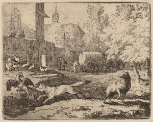 Reynard tenta di rubare un gallo, probabilmente c. 1645-1656 da Allart van Everdingen