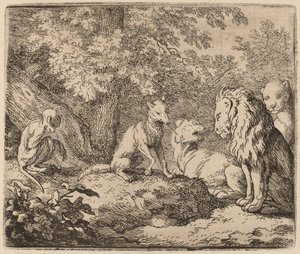 Reynard racconta una storia di tesori nascosti, probabilmente c. 1645-1656 da Allart van Everdingen