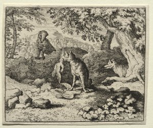 Reynard la Volpe: Il tasso viene ad avvertire Reynard da Allart van Everdingen