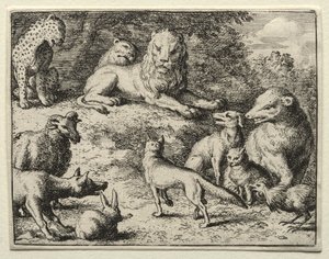 Reynard la volpe: Reynard appare a corte da Allart van Everdingen