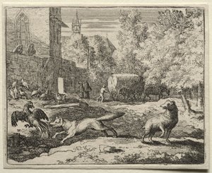 Reynard la volpe: Reynard insegue le galline da Allart van Everdingen