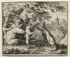 Reynard la Volpe: Reynard Equipaggiato per il suo Pellegrinaggio da Allart van Everdingen
