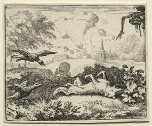Reynard la Volpe: Reynard Finge la Morte da Allart van Everdingen