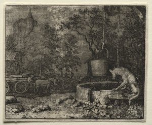 Reynard la Volpe: Reynard inganna la moglie del lupo da Allart van Everdingen