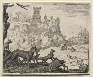 Reynard la volpe: Reynard e il tasso partono per la corte da Allart van Everdingen